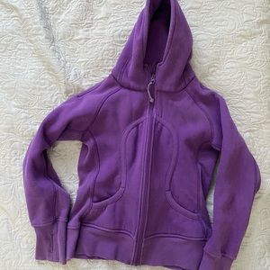 Purple Lululemon full-zip scuba hoodie